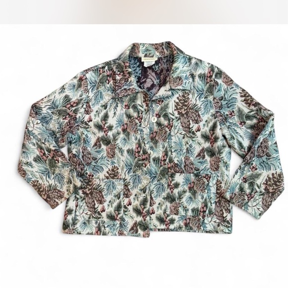 🌿 Vintage Floral Tapestry Cropped Jacket | Boho Anthropologie Style - Picture 2 of 5